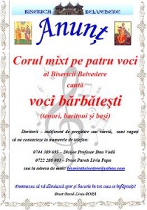 Anunt voci barbatesti cor